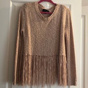 Blush Fringe Sweater